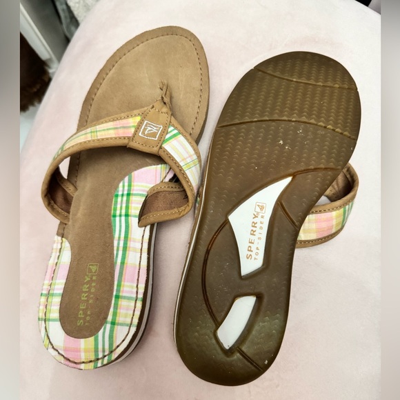 Sperry Women's Plaid Sandals - Brown and Pink - Picture 2 of 2